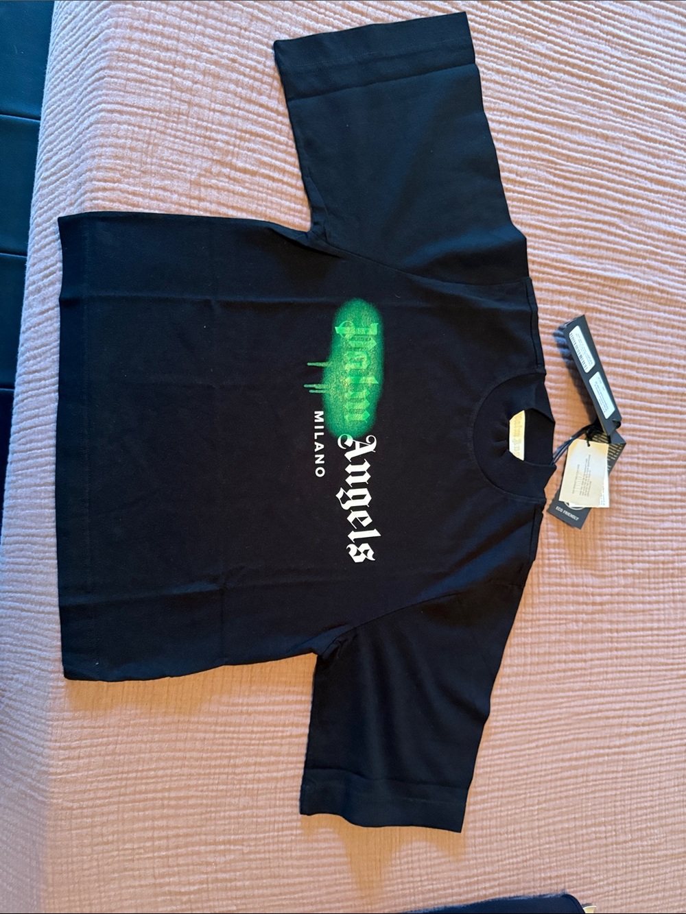 Palm Angels Milano' Graphic Tee with Green Accent - XS cropped
